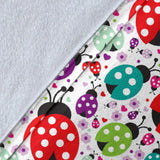 Ladybug Pattern Print Design 03 Premium Blanket