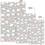 Cute Rainbow Clound Star Pattern Area Rug