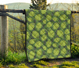 Hop Pattern Hop Cone Background Premium Quilt