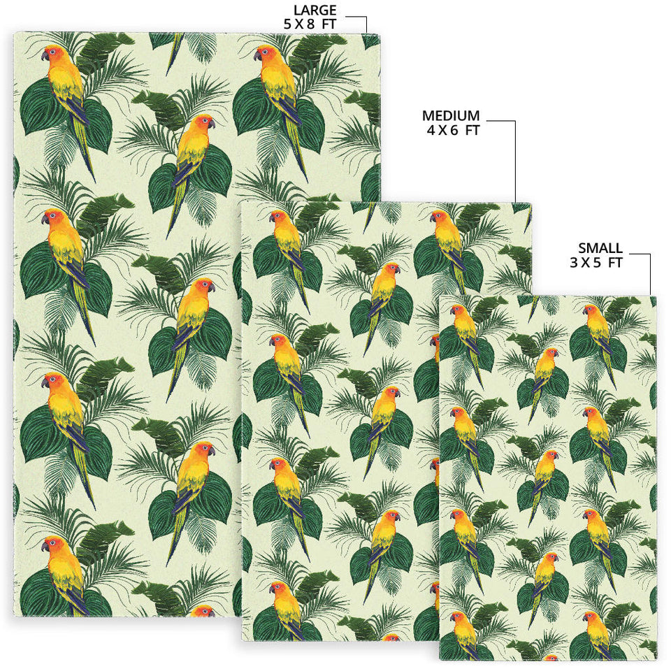 Beautiful Parrot Palm Leaves Pattern Area Rug