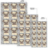 Happy Pug Pattern Area Rug