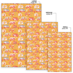 Camper Van Pattern Print Design 04 Area Rug