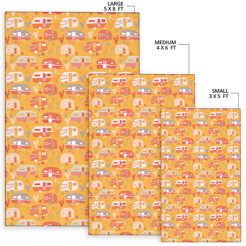 Camper Van Pattern Print Design 04 Area Rug