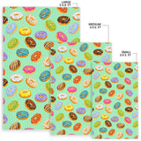 Colorful Donut Pattern Green Background Area Rug