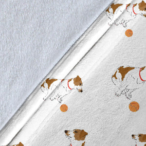 Jack Russel Pattern Print Design 05 Premium Blanket