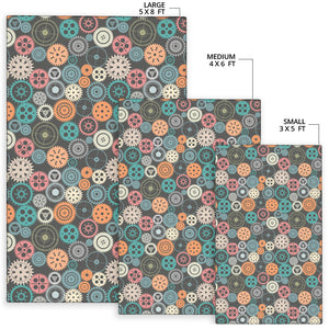 Gear Pattern Print Design 05 Area Rug