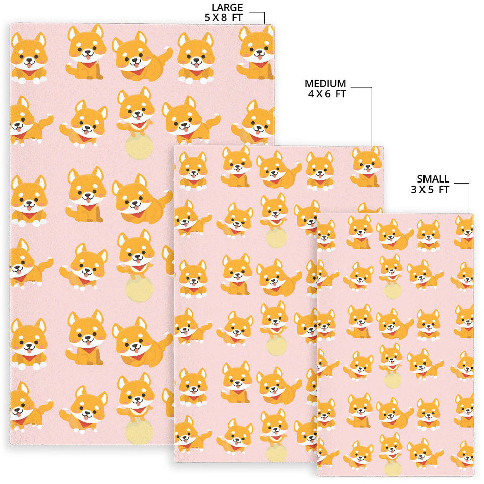 Cute Shiba Inu Dog Pattern  Area Rug