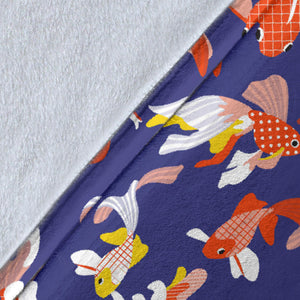 Goldfish Pattern Print Design 04 Premium Blanket