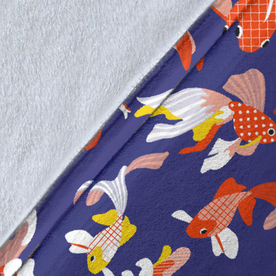 Goldfish Pattern Print Design 04 Premium Blanket