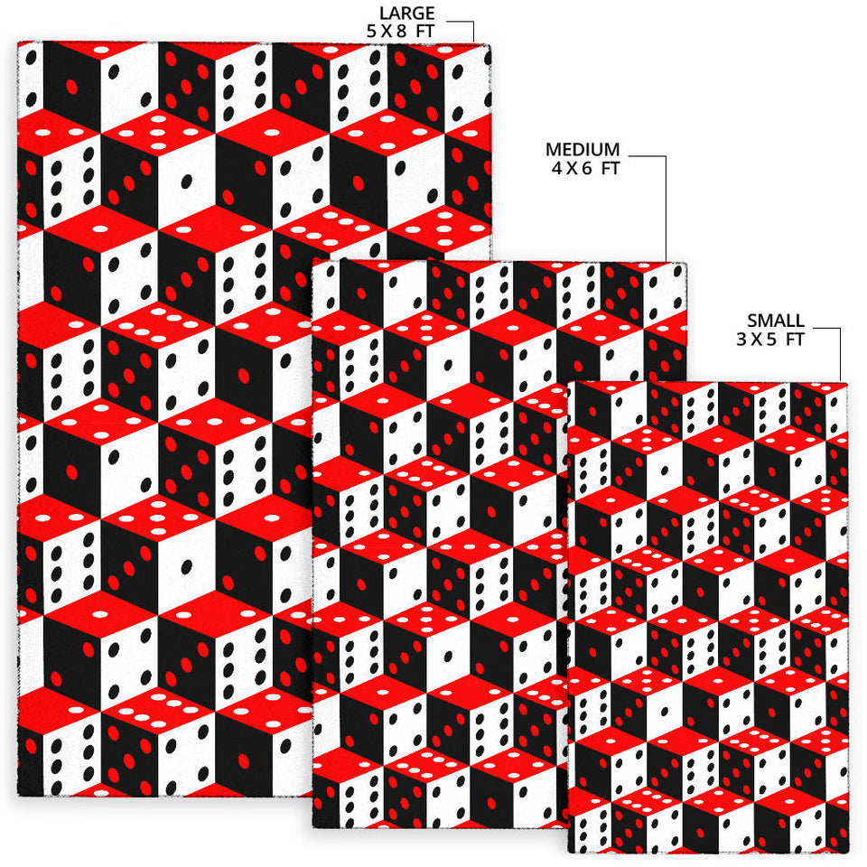 Dice Pattern Print Design 02 Area Rug
