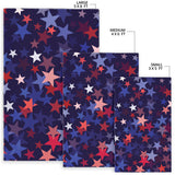 Red Blue Star Pattern Area Rug
