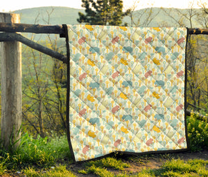 Hippopotamus Pattern Print Design 04 Premium Quilt
