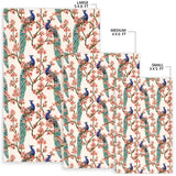 Peacock Tropical Flower Pattern Area Rug