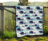 Polar Bear Winter Snow Pattern Premium Quilt