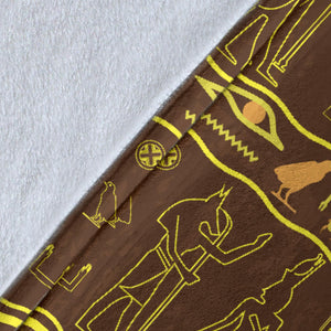 Egypt Hieroglyphics Pattern Print Design 03 Premium Blanket