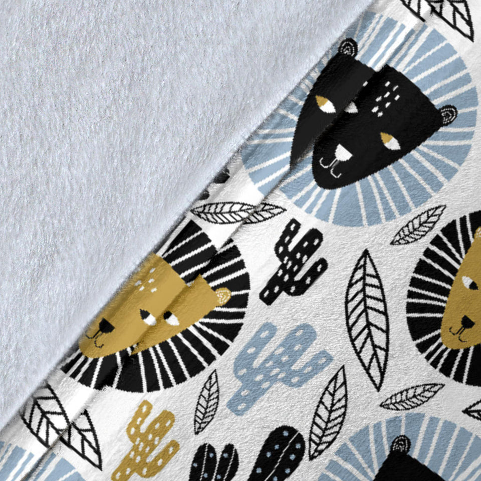 Lion Pattern Print Design 05 Premium Blanket