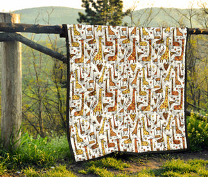 Giraffe Pattern Print Design 04 Premium Quilt