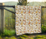 Giraffe Pattern Print Design 04 Premium Quilt