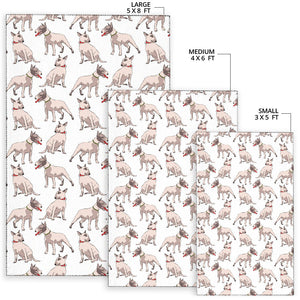 Bull Terrier Pattern Print Design 04 Area Rug