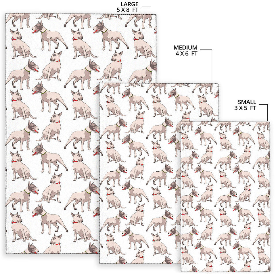 Bull Terrier Pattern Print Design 04 Area Rug