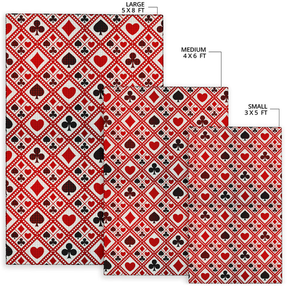 Casino Cards Suits Pattern Print Design 03 Area Rug