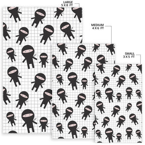 Ninja Pattern Plaid Background Area Rug