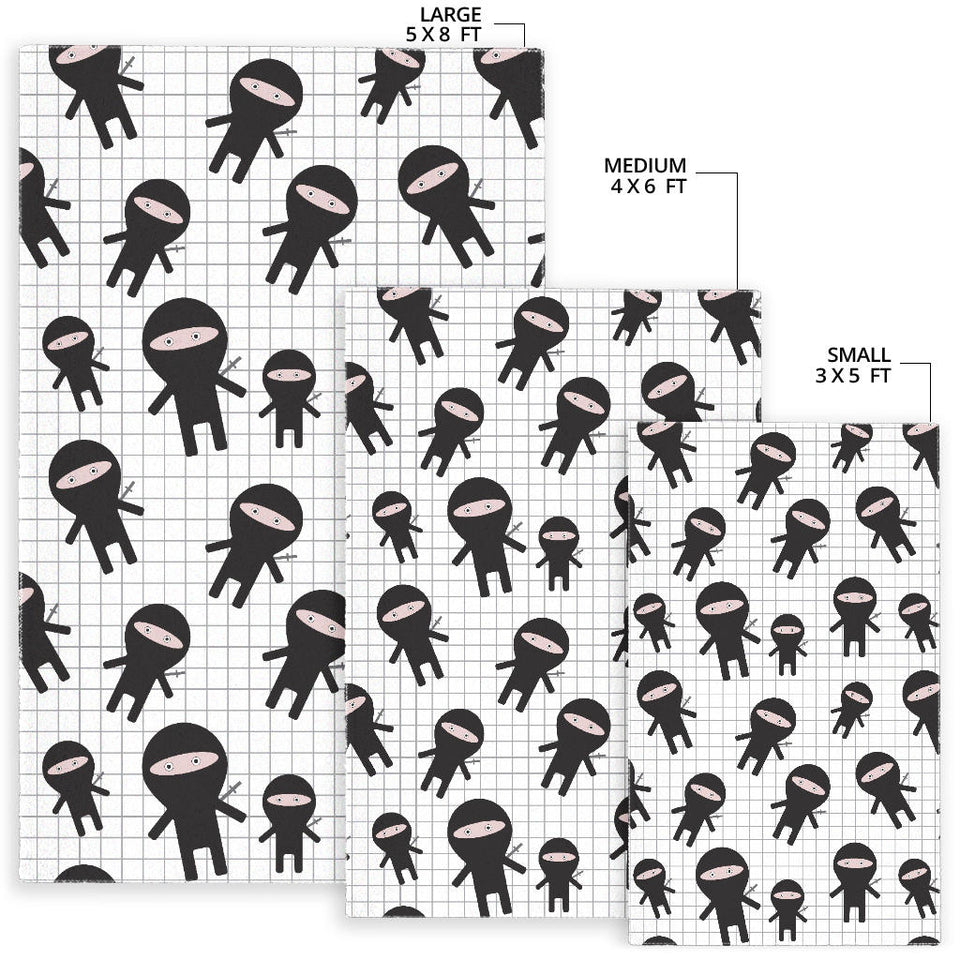 Ninja Pattern Plaid Background Area Rug