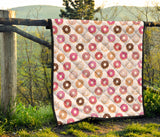 Colorful Donut Pattern Premium Quilt