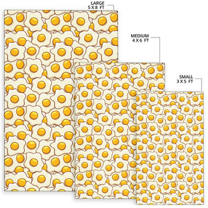Fried Eggs Pattern Print Design 02 Area Rug