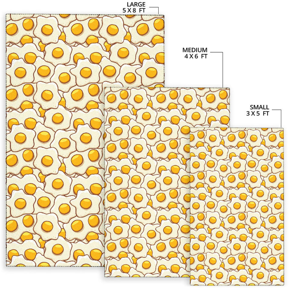 Fried Eggs Pattern Print Design 02 Area Rug