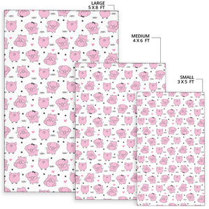 Pig Pattern Print Design 03 Area Rug