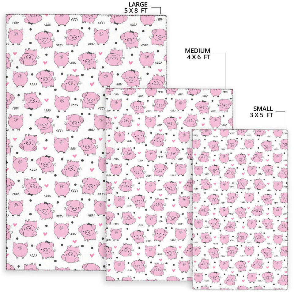Pig Pattern Print Design 03 Area Rug