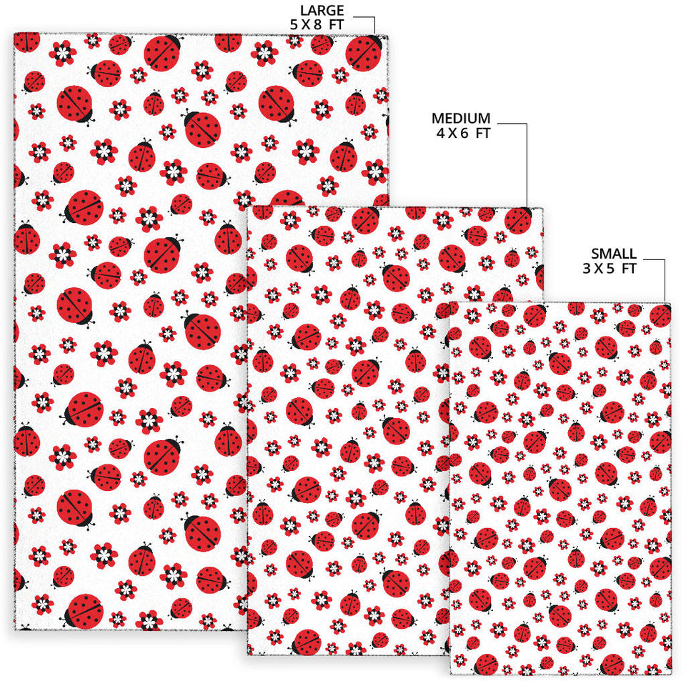 Ladybug Pattern Print Design 04 Area Rug