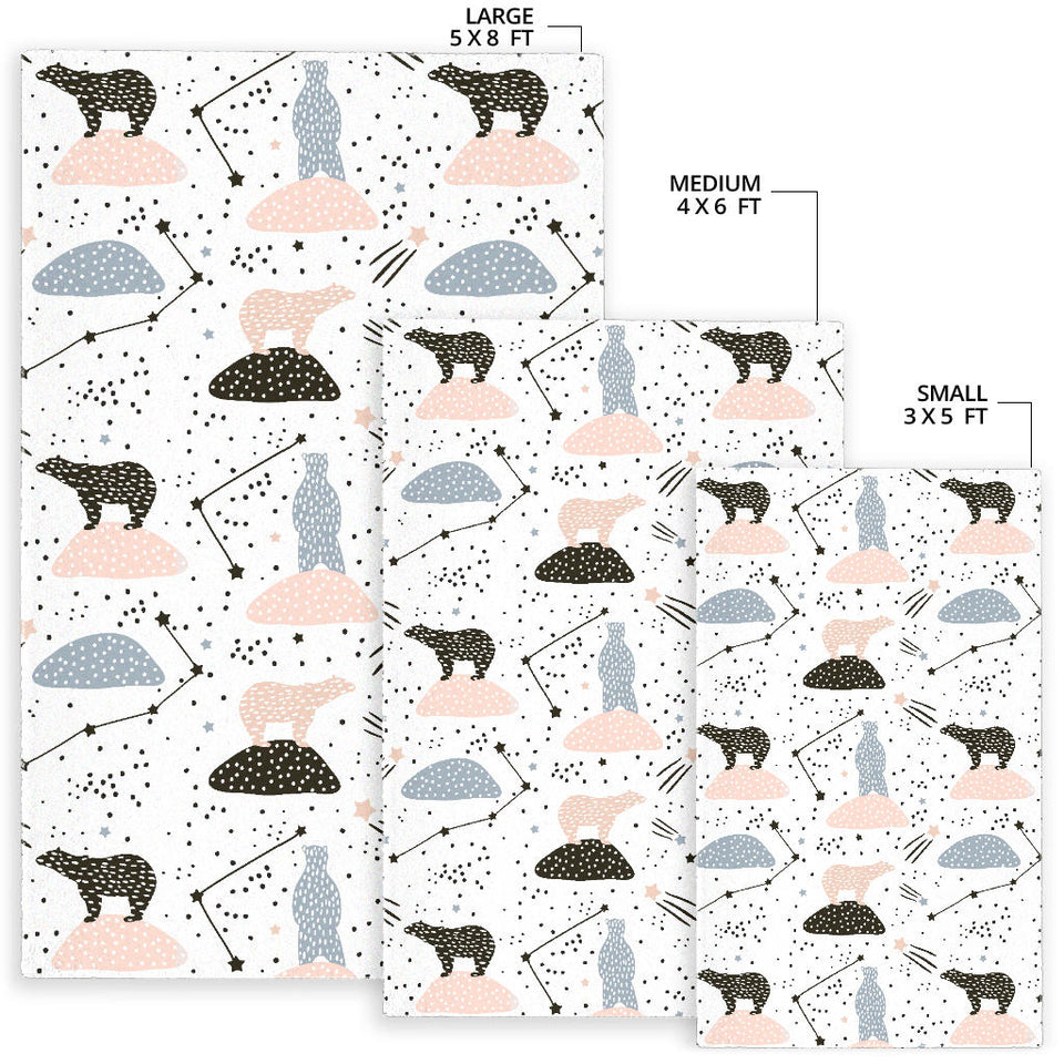 Polar Bears Star Poka Dot Pattern Area Rug