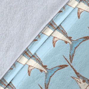 Swordfish Pattern Print Design 01 Premium Blanket