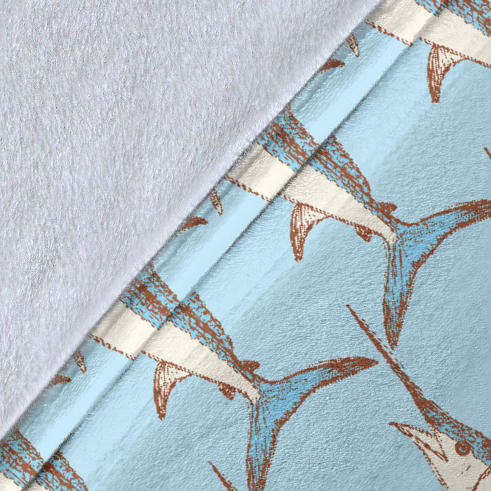 Swordfish Pattern Print Design 01 Premium Blanket