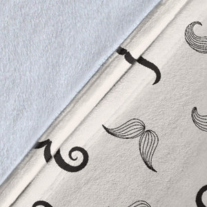 Mustache Beard Pattern Print Design 05 Premium Blanket