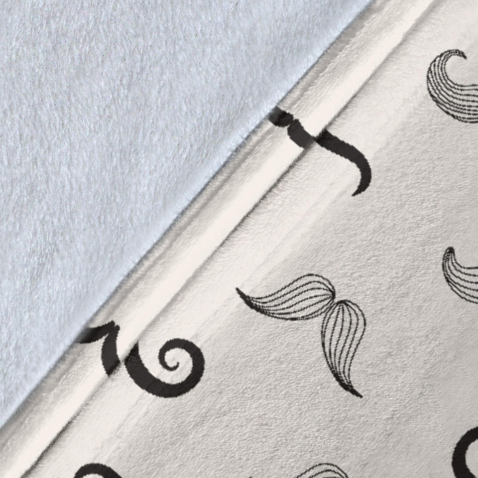 Mustache Beard Pattern Print Design 05 Premium Blanket