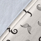 Mustache Beard Pattern Print Design 05 Premium Blanket