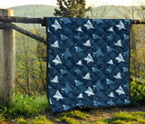 Stingray Pattern Print Design 04 Premium Quilt