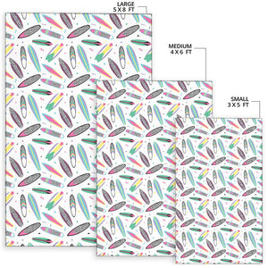 Surfboard Pattern Print Design 04 Area Rug