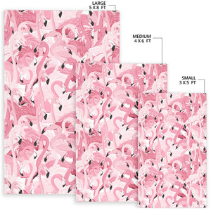 Pink Flamingos Pattern Background Area Rug