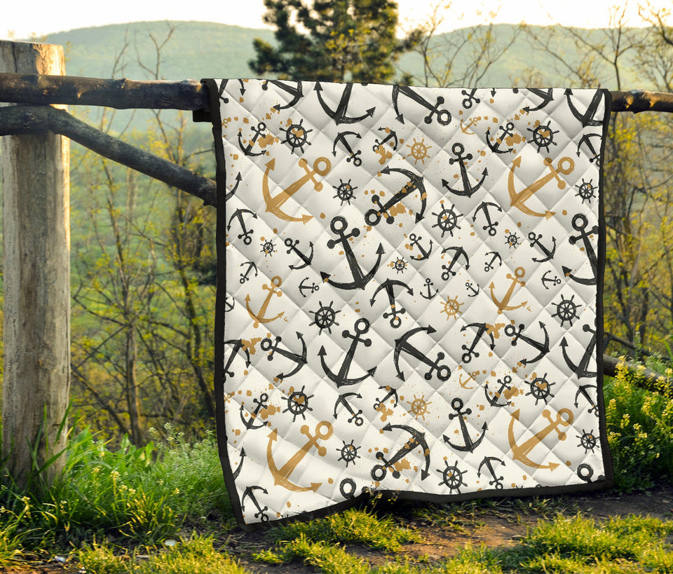 Anchors Rudders Pattern Premium Quilt