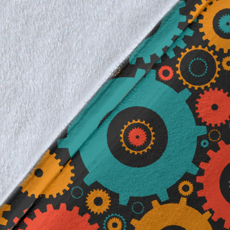 Gear Pattern Print Design 01 Premium Blanket