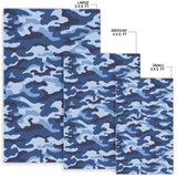 Blue Camo Camouflage Pattern Area Rug