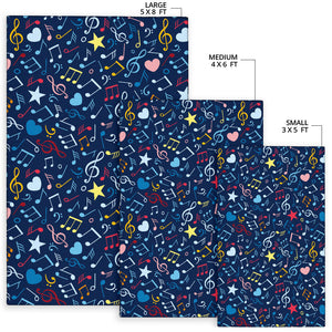 Music Notes Pattern Print Design 03 Area Rug