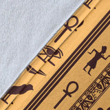 Egypt Hieroglyphics Pattern Print Design 02 Premium Blanket