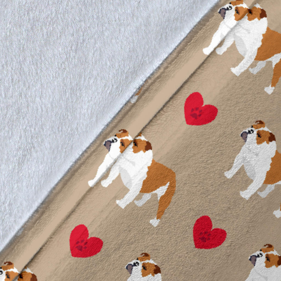 English Bulldog Pattern Print Design 05 Premium Blanket