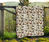 Giraffe Pattern Print Design 05 Premium Quilt