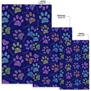 Dog Paws Pattern Print Design 02 Area Rug